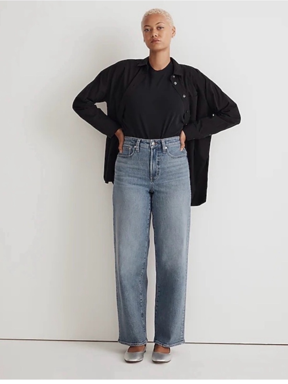 NWT Madewell The Petite Curvy Perfect Vintage Wide-Leg Jean